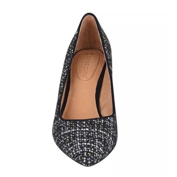 $139 NEW Corso Como Regina Women’s Shoes, Size 9 Black And White Tweed Pumps - Picture 2 of 5